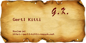 Gertl Kitti névjegykártya